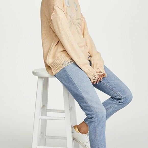 WILDFOX Whiskers "Carine" Kitty Cat Distressed Boho Pullover Sweater, si… - Picture 4 of 14
